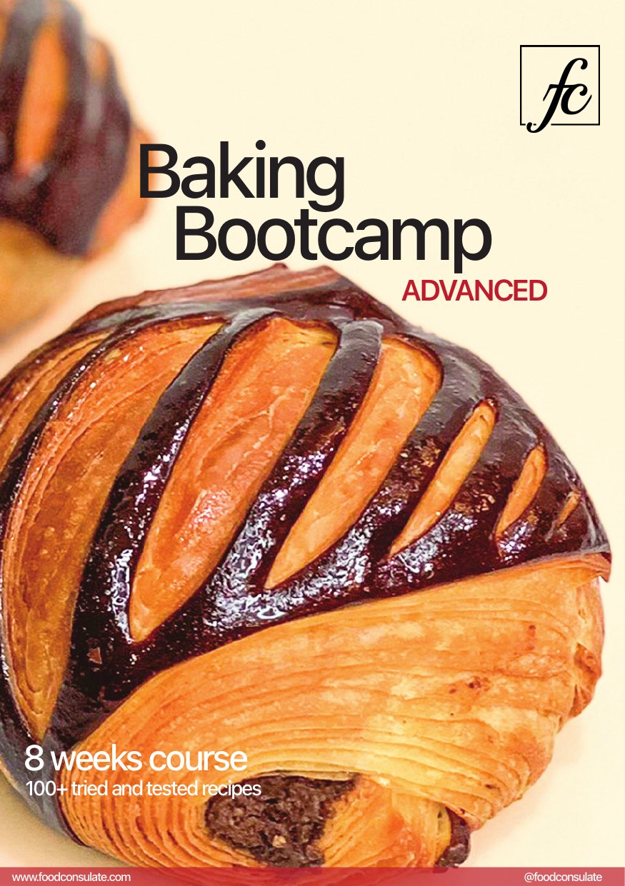 Baking Bootcamp Advanced brochure cover - 8 weeks course at Food Consulate, Chennai